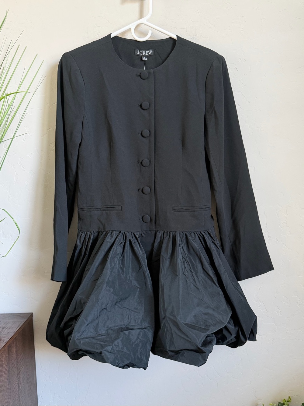 J.Crew Lady Jacket Mixy Bubble Hem Mini Dress Black NWT Size 6